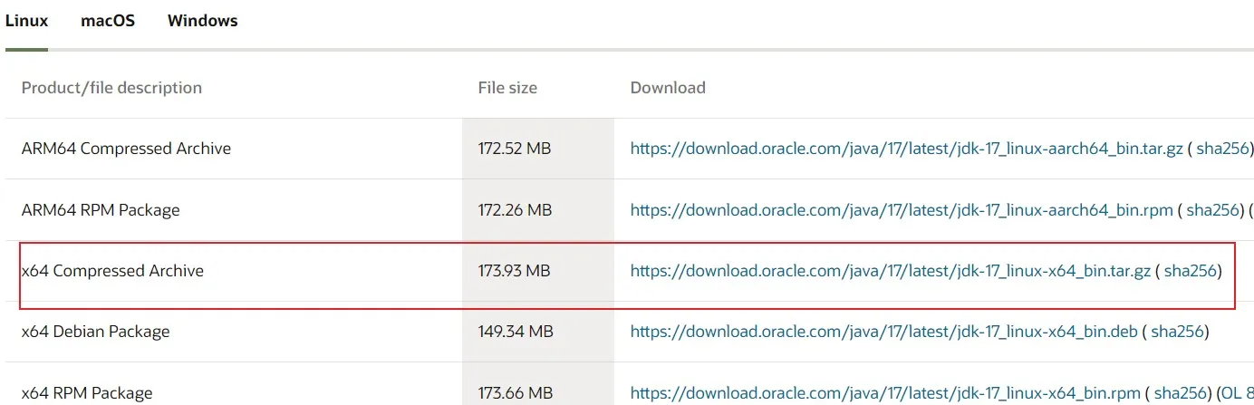 下载 JDK17